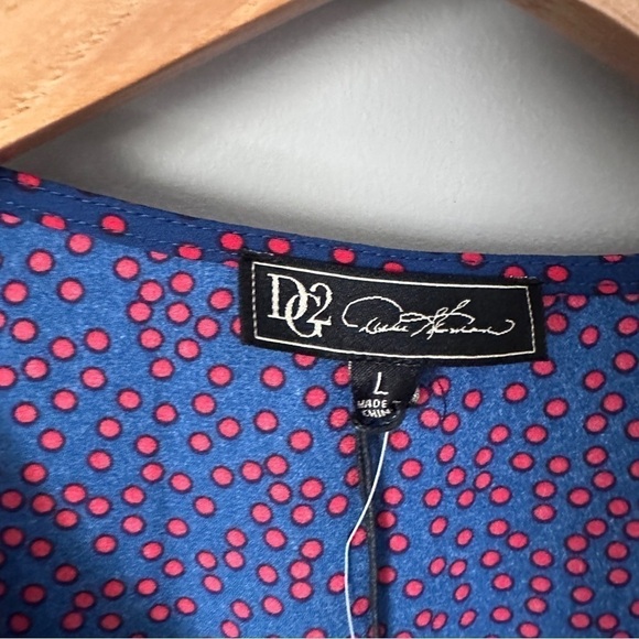 NWT DG2 polka dot faux wrap blouse - Picture 3 of 7